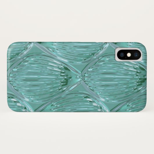 Coques Case-Mate iPhone Verre turquoise motif d'art abstrait (Dos (Horizontal))