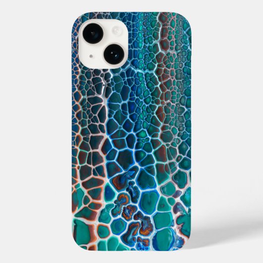 Coques Case-Mate iPhone Verre Turquoise orange abstrait (Verso)