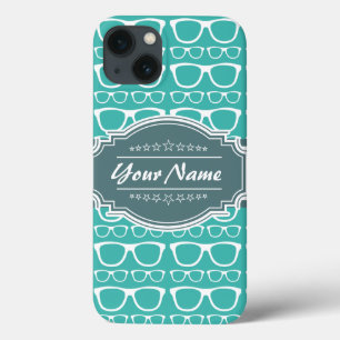 Coques Pour iPhone Verres Geeks verts et Turquoises Personnalisés