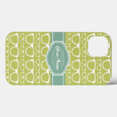 Coques Case-Mate iPhone Verres Geeks verts personnalisés (Verso (horizontal))