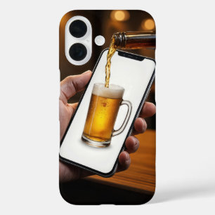 Coques iPhone 16 Verser de la bière dans une bouteille de bière de
