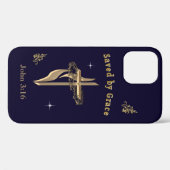 Coques Case-Mate iPhone Verset biblique sauvé par Grace (Verso (horizontal))