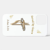 Coques Case-Mate iPhone Verset biblique sauvé par Grace (Verso (horizontal))