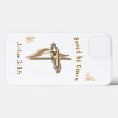 Coques Case-Mate iPhone Verset biblique sauvé par Grace (Verso (horizontal))