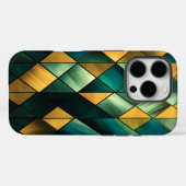 Coques Case-Mate iPhone Vert Abstrait doré géométrique (Verso (horizontal))