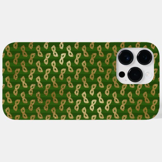 COQUES Case-Mate iPhone VERT AVEC MASQUES DE GRAS MARDI OR (Verso (horizontal))