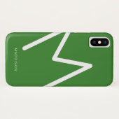 Coques Case-Mate iPhone Vert blanc diagonale simple personnalisée (Dos (Horizontal))