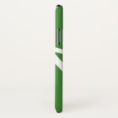 Coques Case-Mate iPhone Vert blanc diagonale simple personnalisée (Dos/Droite)
