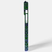 Coques Case-Mate iPhone VERT BLEU DAMASK MONOGRAMME EN PIERRE DE GEMME Flo (Verso / Gauche)