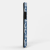 Coques Case-Mate iPhone Vert bleu moderne de damassé d'arabesque (Dos/Droite)