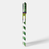 Coques Case-Mate iPhone vert bleu Monogramme Chevron Stripes (Verso / Droite)