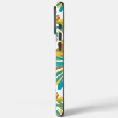 Coques Case-Mate iPhone Vert bleu Turquoise jaune Chrysanthème (Verso / Gauche)