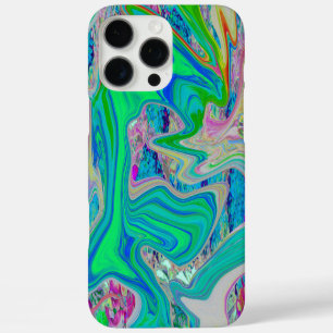 Coques iPhone 16 Pro Max Vert chaux coloré Art Abstrait rétro liquide
