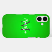 Coques Case-Mate iPhone Vert citron vert, ton nom et ton nom (Verso (horizontal))