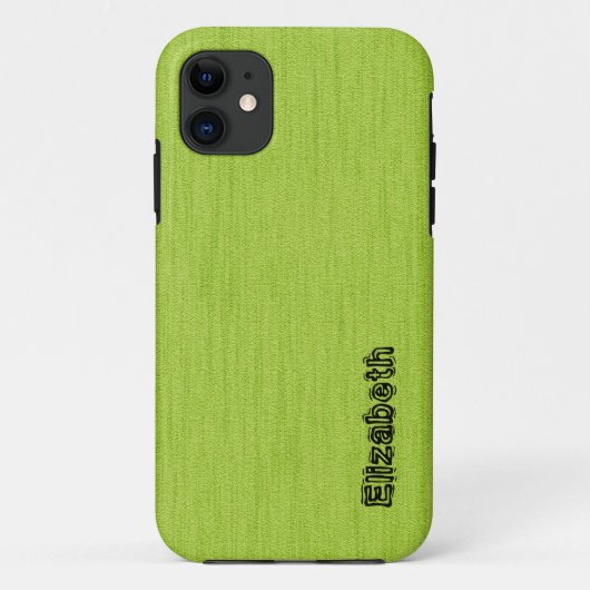 Coques Case-Mate iPhone Vert clair avec Monogramme de grains de bois (Dos)