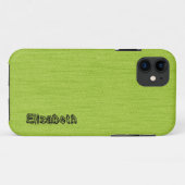 Coques Case-Mate iPhone Vert clair avec Monogramme de grains de bois (Dos (Horizontal))