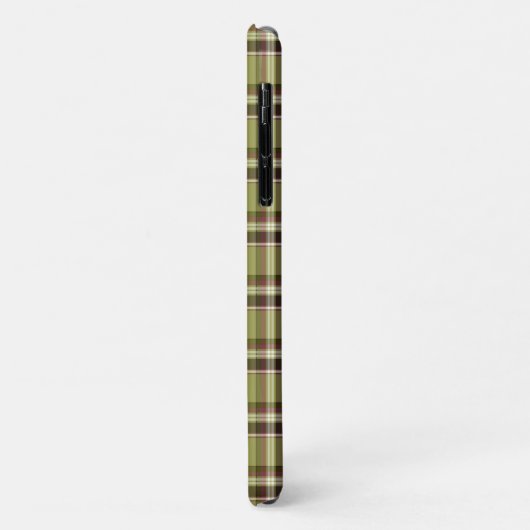 Coques Case-Mate iPhone Vert clair et plaid violet (Dos/Gauche)