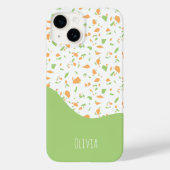 Coques Case-Mate iPhone Vert clair Orange Abstrait Terrazzo Motif (Verso)