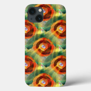 Case-Mate iPhone Case vert de l'eau d'abrégé sur texture d'art, orange,