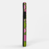 Coques Case-Mate iPhone Vert de mousse foncé et pois rose foncé (Dos/Droite)