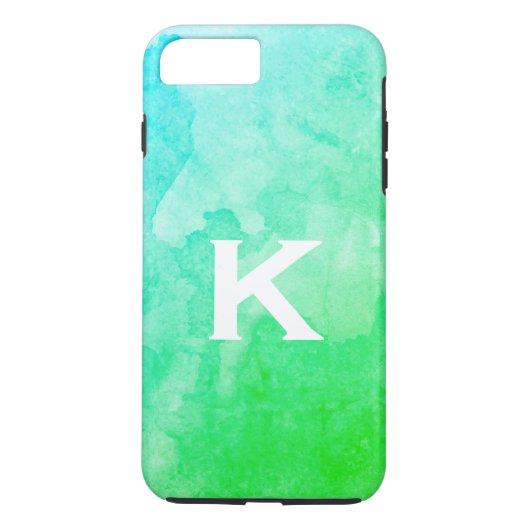 Coques Case-Mate iPhone Vert / Eau / Couleur / Monogramme (Dos)