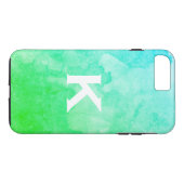 Coques Case-Mate iPhone Vert / Eau / Couleur / Monogramme (Dos (Horizontal))