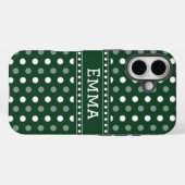 Coques Case-Mate iPhone Vert émeraude à pois (Verso (horizontal))