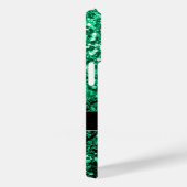 Coques Case-Mate iPhone Vert émeraude faux paillettes scintillent Monogram (Verso / Droite)