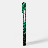 Coques Case-Mate iPhone Vert émeraude paillettes scintillantes (Verso / Gauche)