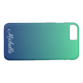 Coques Case-Mate iPhone Vert et bleu foncé personnalisé (Dos (Horizontal))