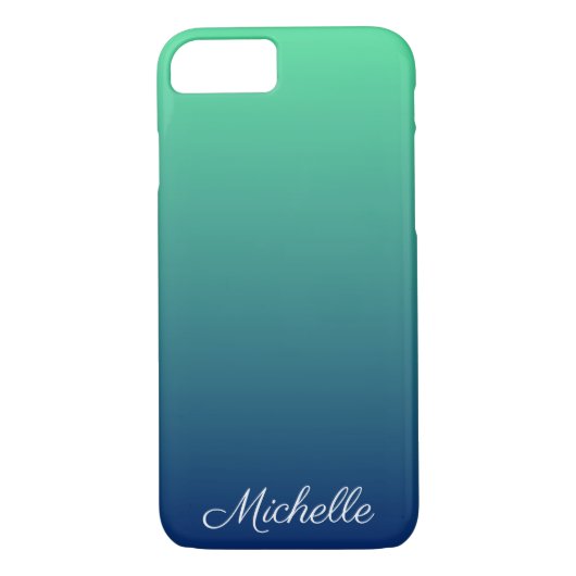 Coques Case-Mate iPhone Vert et bleu foncé personnalisé (Dos)