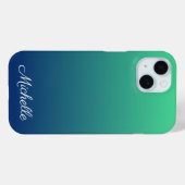 Coques Case-Mate iPhone Vert et bleu foncé personnalisé (Verso (horizontal))