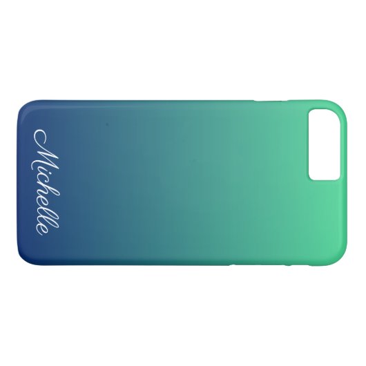 Coques Case-Mate iPhone Vert et bleu foncé personnalisé (Dos (Horizontal))