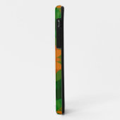 Coques Case-Mate iPhone Vert fleur Mandala rétro et orange (Dos/Gauche)