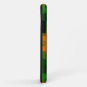 Coques Case-Mate iPhone Vert fleur Mandala rétro et orange (Dos/Droite)