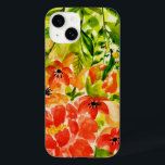 Coque Pour iPhone 14 Vert Fleurs de corail en fleurs sauvages Aquarelle<br><div class="desc">Fleurs vives et colorées en fleurs.</div>