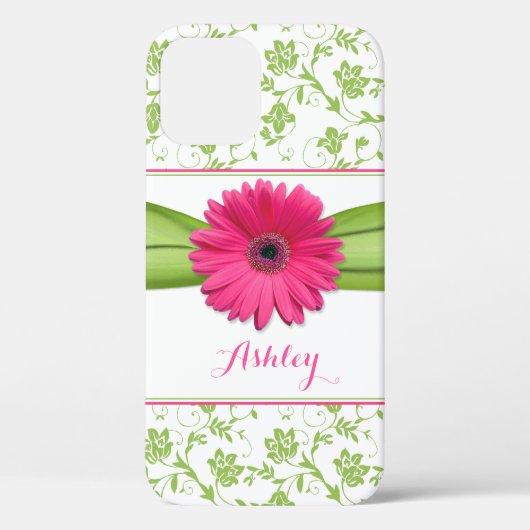 Coques Case-Mate iPhone Vert Floral Damask Rose Gerber Daisy (Verso)