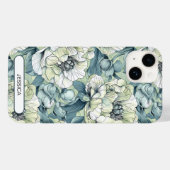 Coques Case-Mate iPhone Vert Floral Fleurs mignonnes Motif Custom Modern (Verso (horizontal))