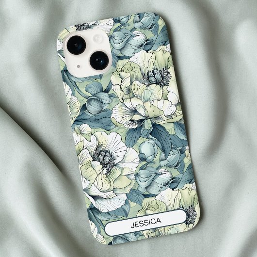 Coques Case-Mate iPhone Vert Floral Fleurs mignonnes Motif Custom Modern