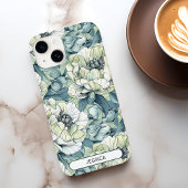 Coques Case-Mate iPhone Vert Floral Fleurs mignonnes Motif Custom Modern