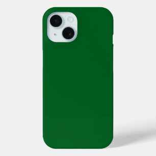 Coque Pour iPhone 15 Vert foncé forêt uni moderne