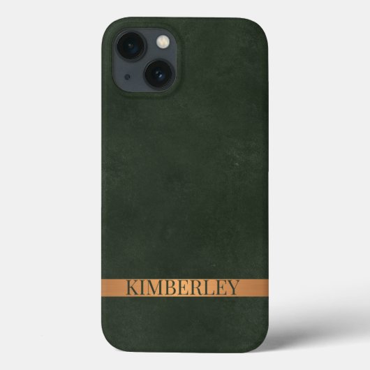 Coques Case-Mate iPhone Vert foncé moderne élégant nom personnalisé (Verso)