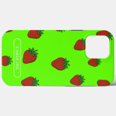 Coques Case-Mate iPhone Vert fraise personnalisé (Verso (horizontal))
