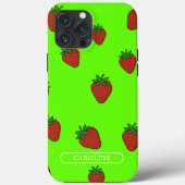 Coques Case-Mate iPhone Vert fraise personnalisé (Verso)