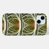 Coques Case-Mate iPhone Vert futuriste, blanc et orange Abstrait (Verso (horizontal))