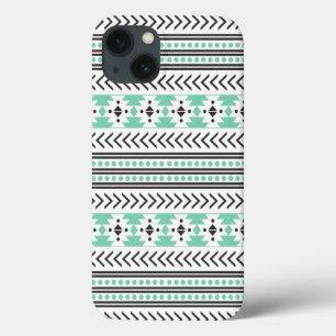 Coques Pour iPhone Vert géométrique de motif d'impression tribal