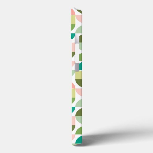 Coques Case-Mate iPhone Vert géométrique moderne et pêche (Verso / Gauche)