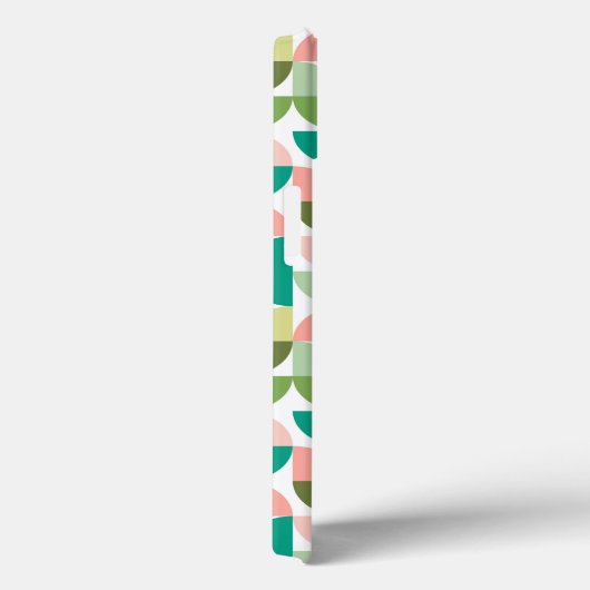 Coques Case-Mate iPhone Vert géométrique moderne et pêche (Verso / Droite)