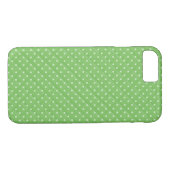 Coques Case-Mate iPhone vert gras et blanc polka dot quilt design (Dos (Horizontal))