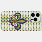 Coques Case-Mate iPhone Vert jaune pourpre Mardi Gras fleur de lis (Verso (horizontal))